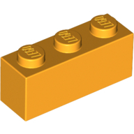 Lego kostka (kostička) 1x3, světle oranžová (4490696, 6061688)